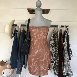 White Fox Boutique Strapless Dress in Peach